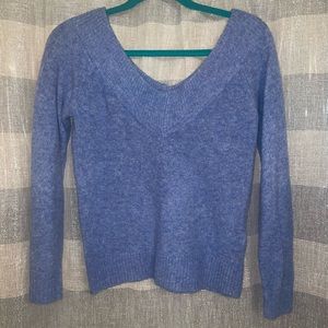 H&M Blue Off the Shoulder Sweater